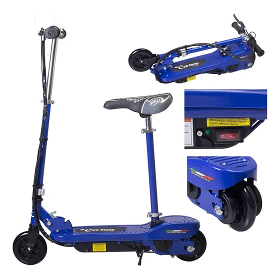 Scooter Patín Eléctrico Con Asiento Eco-forte 120w 12km/h Color Azul