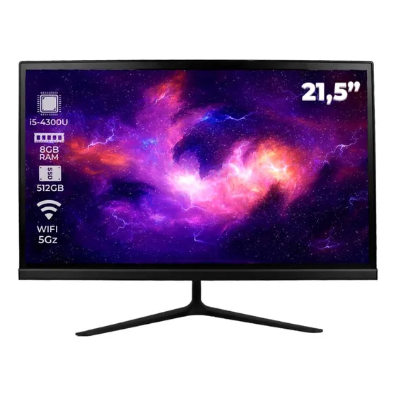 Computador I5 All-in-one Wifi 5g Tela Ips 21,5 Som Estéreo