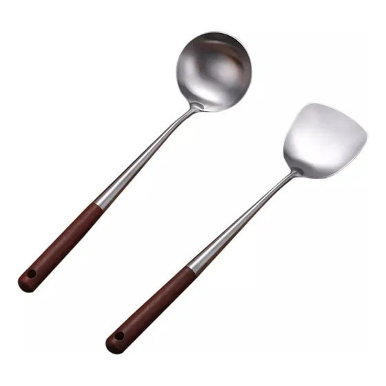 Cucharones De Sopa Chinos Con Pala Plana Para Huevos De Acer