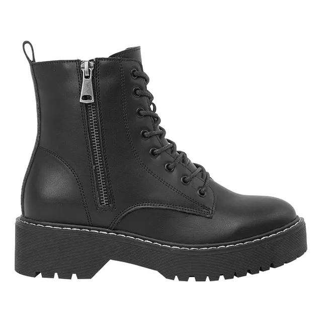 Bota Militar Piel Vacuno Cordones Goodyear Negro Mujer 2941
