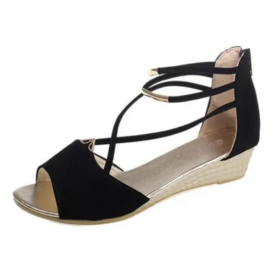 2023 Nuevas Sandalias De Mujer Peep Toe Talón Cremallera [u]