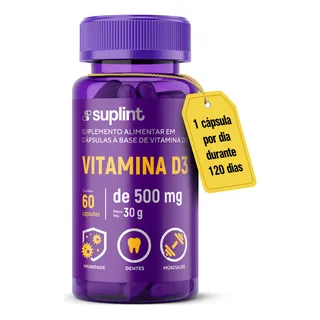 Suplemento Alimentar De Vitamina D3 2000ui 60 Caps - Suplint Sabor Sem Sabor Suplemento Alimentar De Vitamina D3 2000ui 60 Caps - Suplint Sabor Sem Sabor