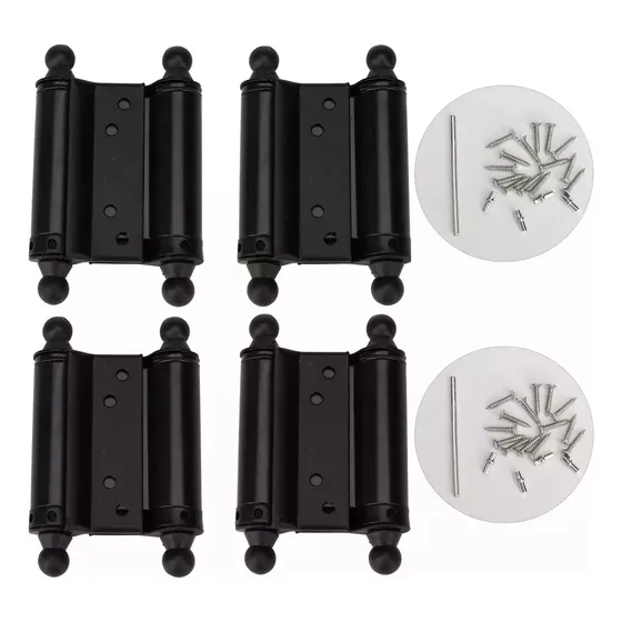 . 4pcs Bisagras Doble Acción 3negro Acero Para Puerta Vaivén