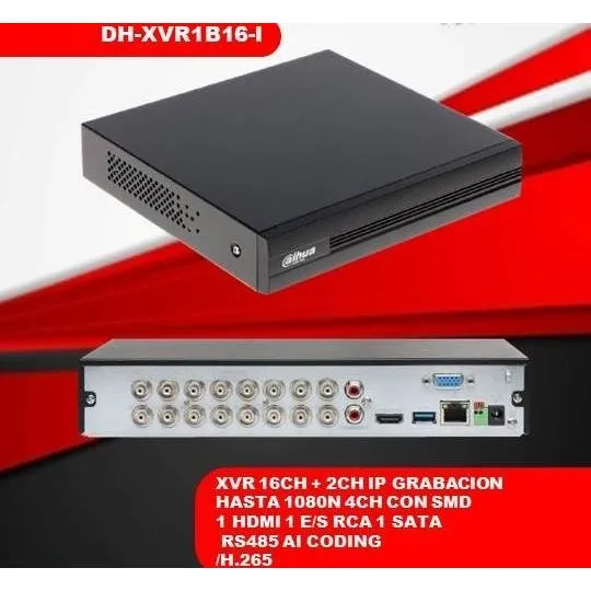 Dvr 1080 Dahua 16 Canales Pentahibrido Ia Deteccion Humanos