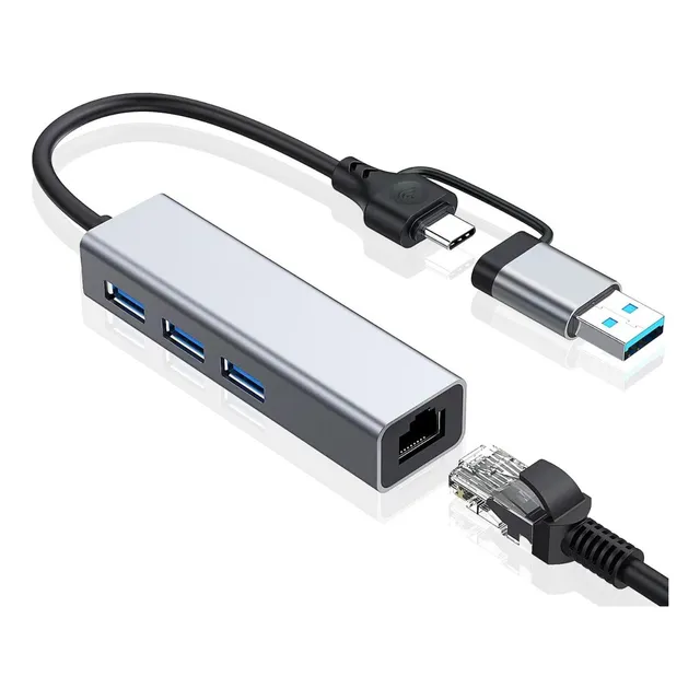 Multi Hub Usb3.0 Usb Tipo C A Ethernet Gigabit Rj45 1000mbps