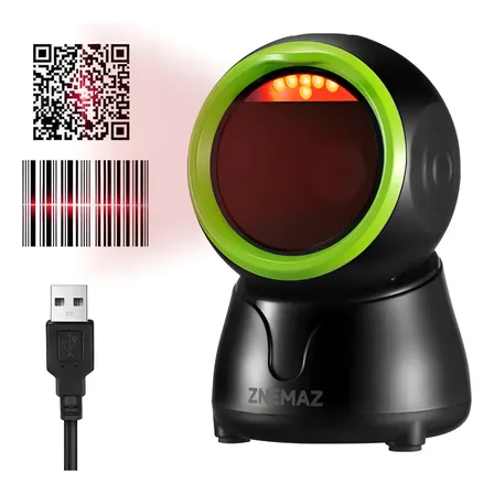 Escáner De Código De Barras De Escritorio Znemaz 1d 2d Qr Negro Usb