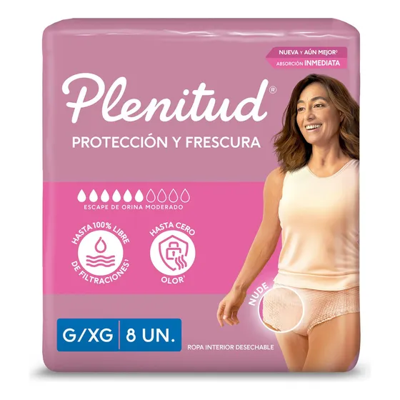 Plenitud Femme Ropa Interior Para Adultos Desechables G/xg 8 Unidades