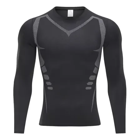 Camiseta Deportiva Compresión Secado Rápido Manga Larga