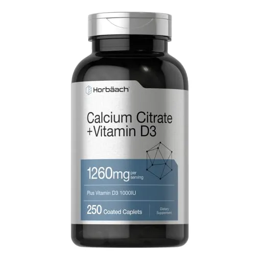 Suplemento de citrato de calcio Horbach 1260 mg con D3 1000 UI