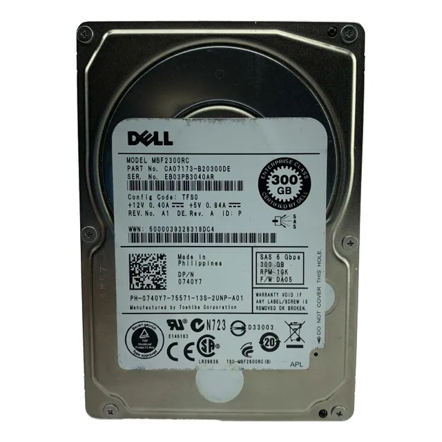 Z11 Disco Duro Dell 300gb Sas 10k Np 0740y7 Servidor