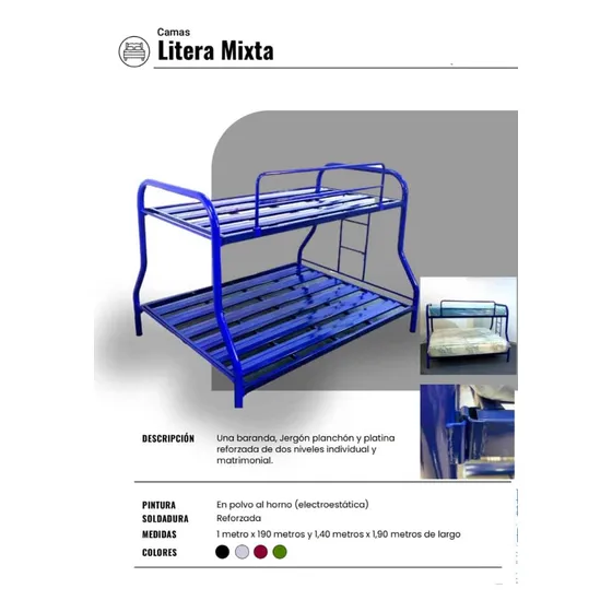 Litera Mixta Cama Matrimonial Abajo Individual Arriba 