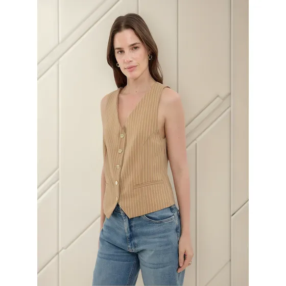 Chaleco Para Mujer Plano Marca Patprimo Color Café #30250037