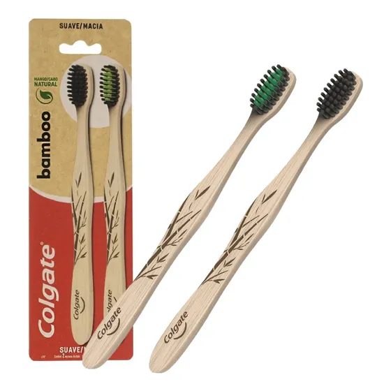 Cepillo De Bamboo Colgate Cerda Suave Pack X 2