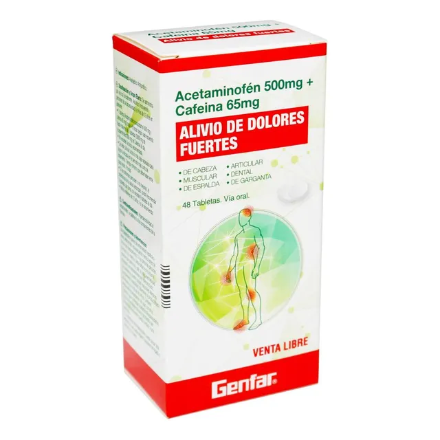 Acetaminofén 500 Mg + Cafeína 65 Mg48 Tabletas