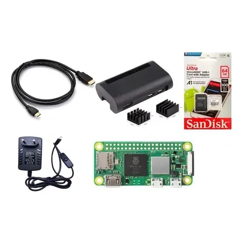 Kit Raspberry Pi Zero 2w 2 W, Com Sd64gb, Fonte, Case E Hdmi