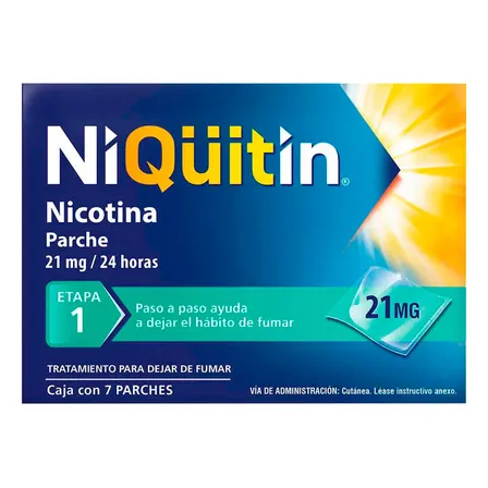 Niqüitin Etapa 1. Parches De Nicotina Para Dejar De Fumar 21 Mg/ 24 Horas7 Parches.