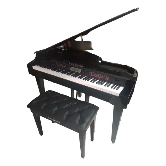 Piano De Cauda Digital Com Banqueta Mega Luxo