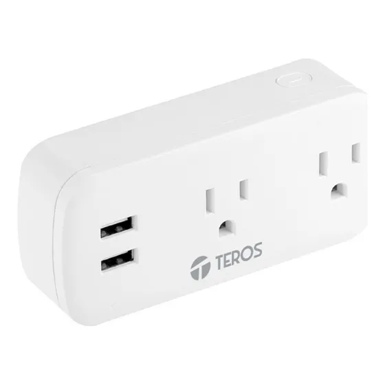 Tomacorriente Inteligente Teros 2tomas + 2usb Alexa Y Google Color Blanco