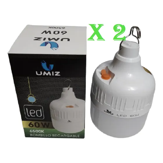 Bombillo Umiz Led Recargable 60w 6500k Bulbo Usb