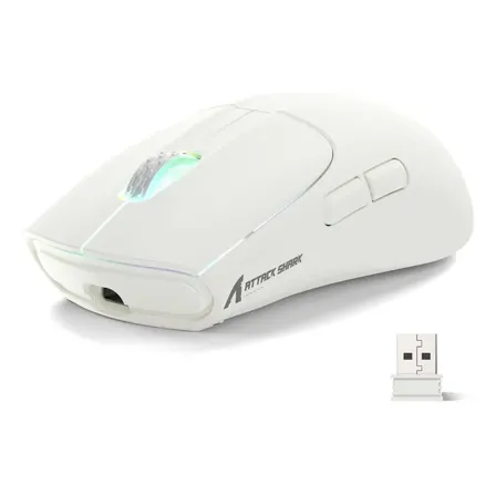 Mouse Gamer Inalámbrico Attack Shark X5 Rgb Blanco