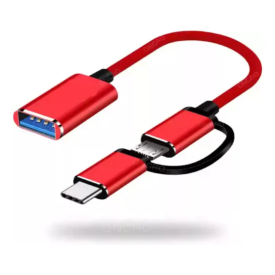 Cable Adaptador Otg 2 En 1 Tipo C Micro Usb A Usb