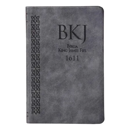 Bíblia King James 1611 Ultrafina Luxo Cinza Bordas Douradas