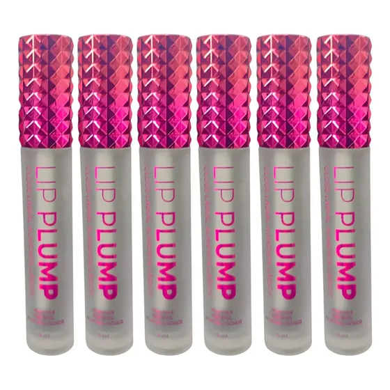 Kit 6 Gloss Labial Aumenta Lábios Lip Plump Bella Femme
