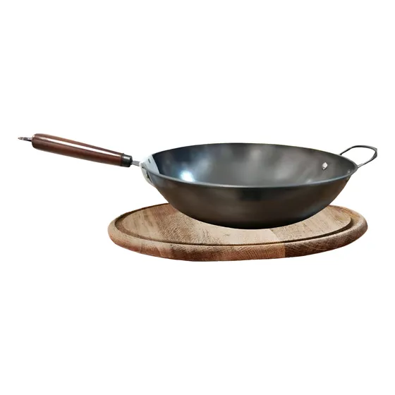 Sartén Wok Antiadherente De Acero Negro 34cm