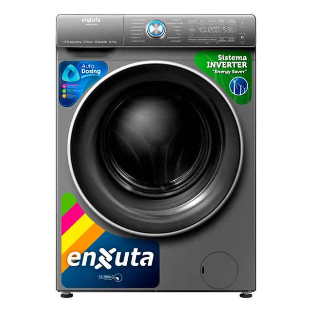 Lavasecarropas Inverter Digital Enxuta Lsenx161280s 12-8 Kg Color Gris