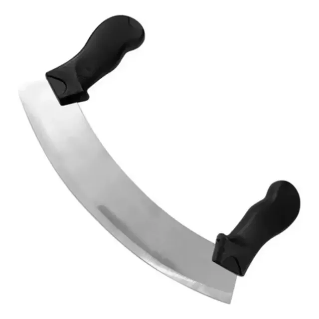 Cuchillo Media Luna Mango De Goma Mezzaluna Cortador Cocina