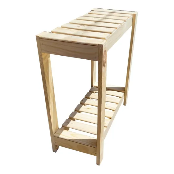 Portamaceta Rack Madera Estantes Deck Macetero Baño Cactus