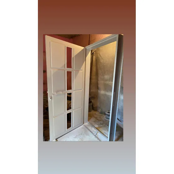 Puertas Principales Doble Emtamborada Con Vidrios Y Marco