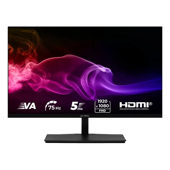 Monitor Plano Acteck 23.8 Captive Brite Cb240 Va 5ms 75hz Color Negro