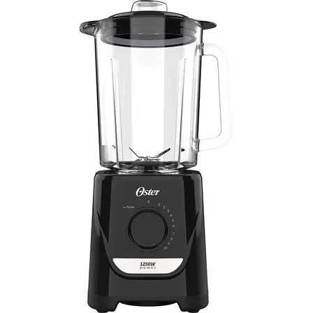 Liquidificador Oster Oliq520 Preto de 1,8L 1250W Jarra De Vidro e Laminas em Inox
