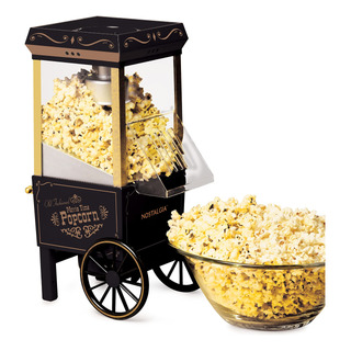 Popcorn Maker Nostalgia 12 Tazas Hot Air, Color Negro Vintag Popcorn Maker Nostalgia 12 Tazas Hot Air, Color Negro Vintag
