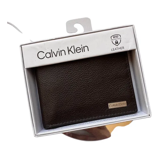 Billetera Calvin Klein Hombre Marrón Liso