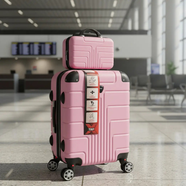 Mala De Bordo Pp + Frasqueira Viagem P Rodinhas 360° Abs Mala De Bordo Pp + Frasqueira Viagem P Rodinhas 360° Abs