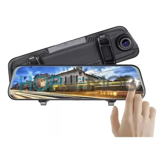 Espejo Retrovisor Doble Camara Reversa Hopemob 9.6 Touch Hd