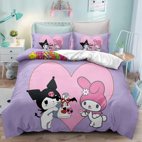 100 Melody & Kuromi 3p Juego De Ropa De Cama Individual