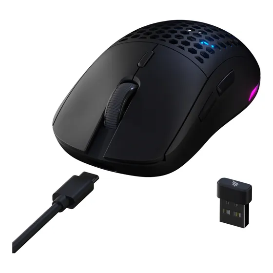 Fallen Mouse Gamer Pantera Pro Wireless Preto Sem Fio Com Led Rgb
