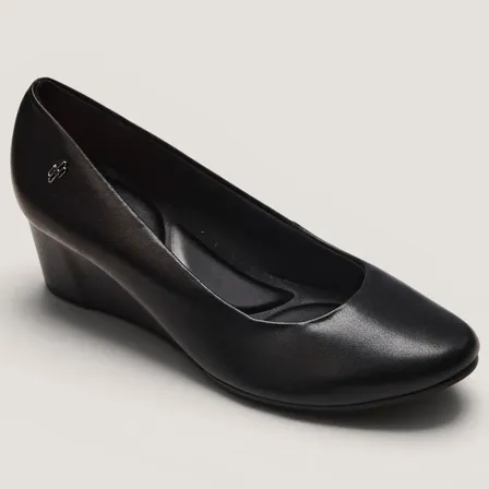 Scarpin Couro Usaflex Feminino Ep10001001 001-preto Liso 37 Br