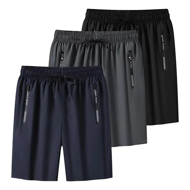 Kit 3 Bermuda Masculina Esportiva Secagem Rápida Ziper Bolso