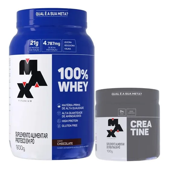 Suplemento Em Pó 100% Max Titanium+ Creatine Monohidratada