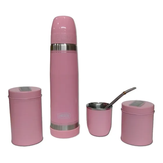 Set Matero 1 - Termo Rosa + Mate + B340 + Latas - Fdn