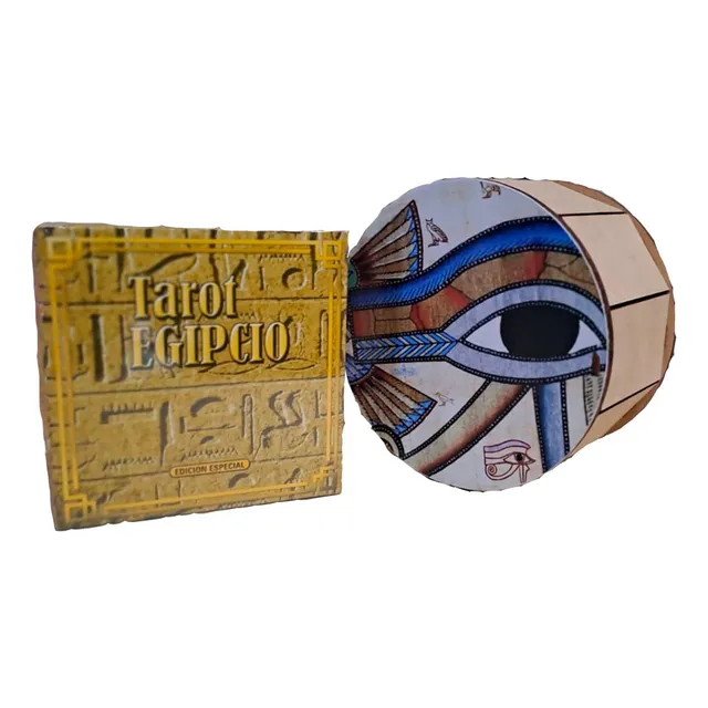 Tarot Egipcio Circular + Caja Contenedora De Madera Circular