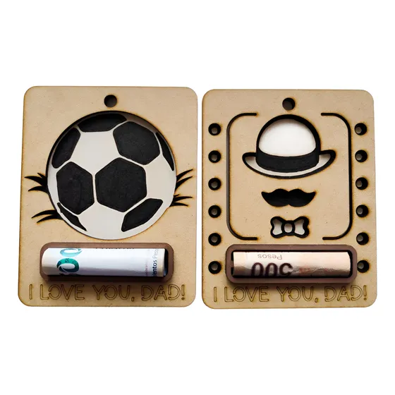 Tarjeta En Mdf Portabillete Con Aro Para Colgar Personalizad