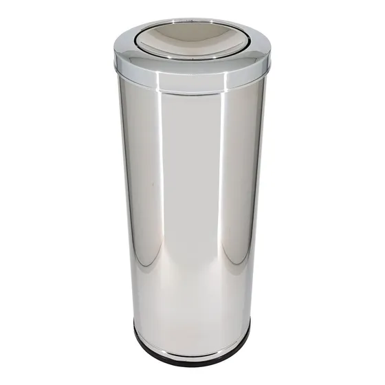 Cesto De Lixo Lixeira 30 Litros Inox Tampa Basculante Escritório
