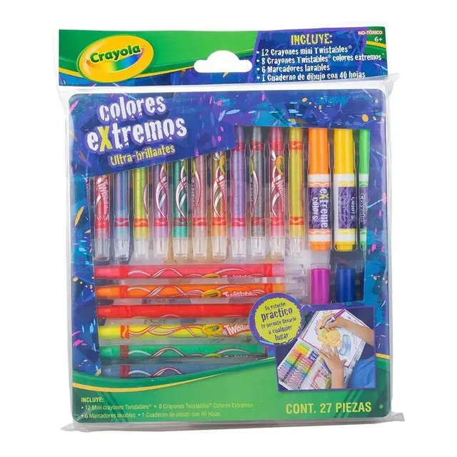 Set Extremo Twistables Crayola 40 Hojas Colores Neón