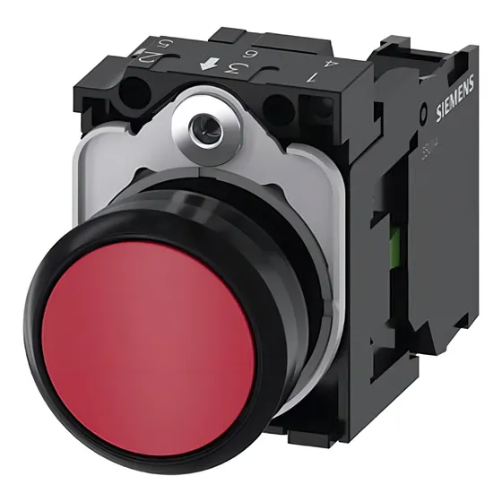 Botón Pulsador 22mm Redondo Rojo Siemens 3su1100-0ab20-1ba0