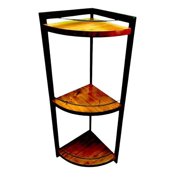 Estante Rinconero Esquinero De Hierro Y Madera